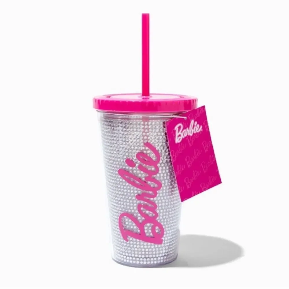 NWT Barbie Silver Rhinestone Tumbler